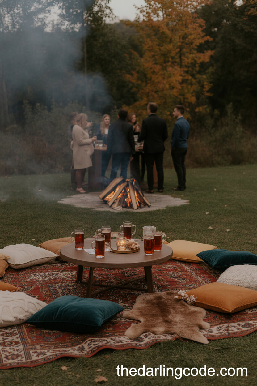 Cozy Campfire Lounge With Autumnal Decor