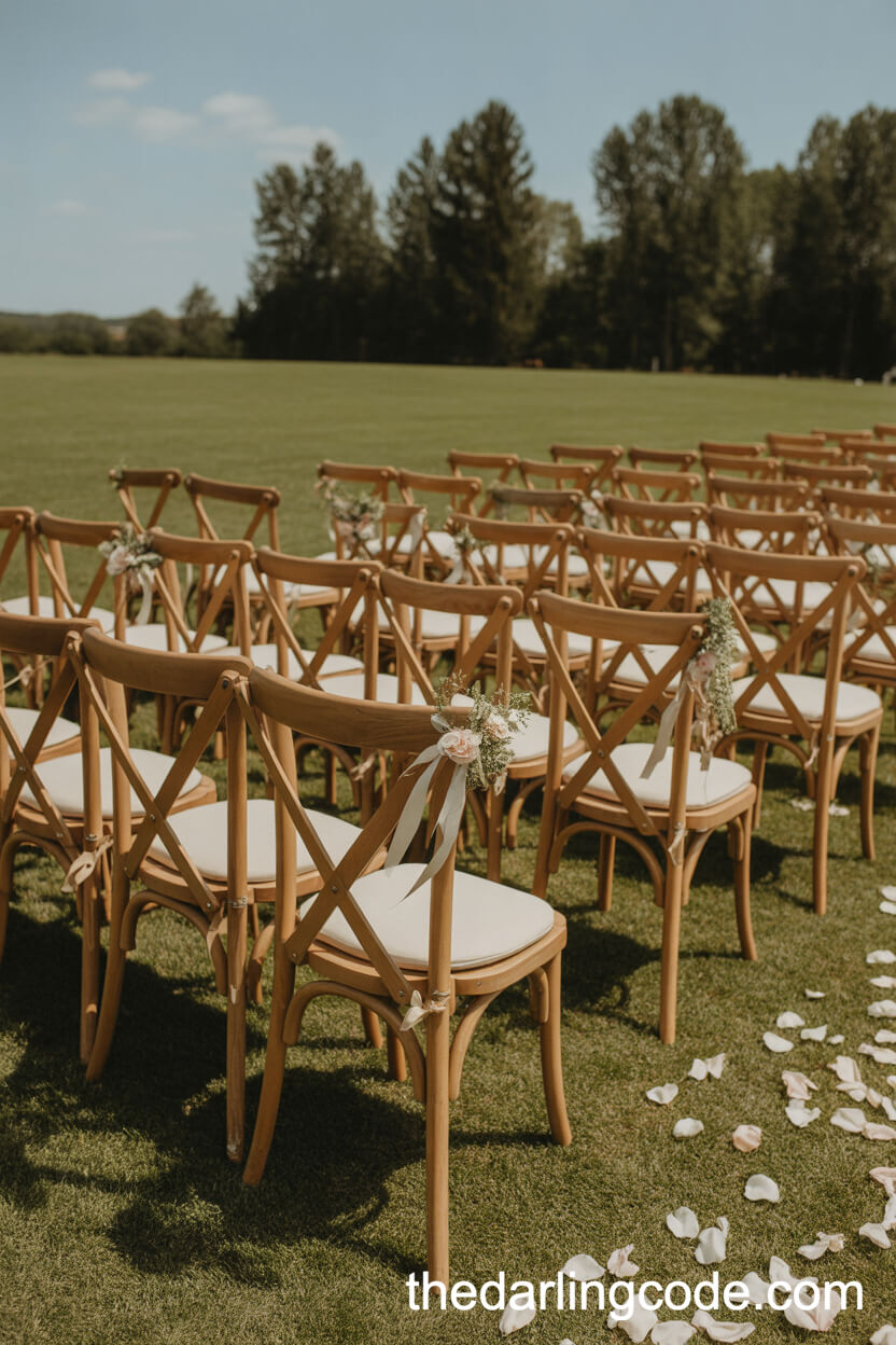 Mismatched Vintage Chairs For Rustic Outdoor Ceremony Seating