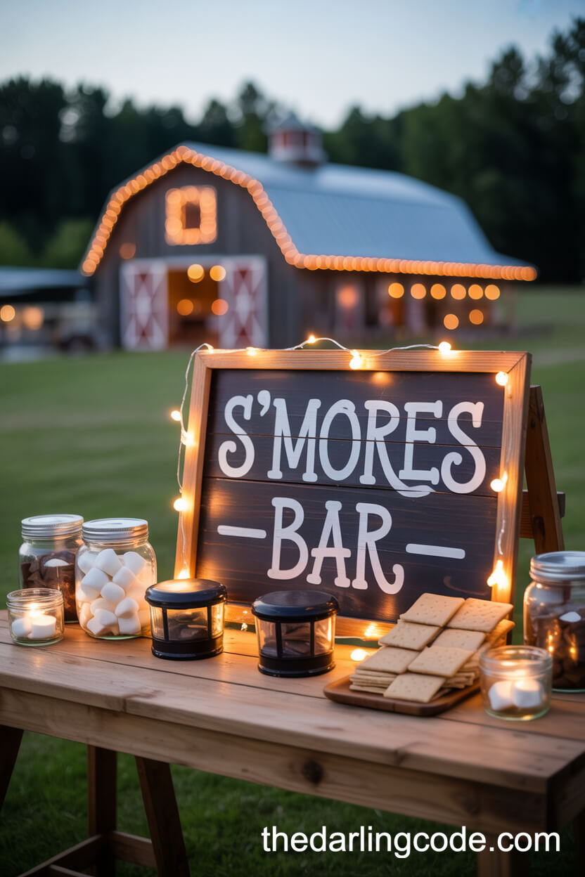 Cozy Twilight S’mores Bar Setup