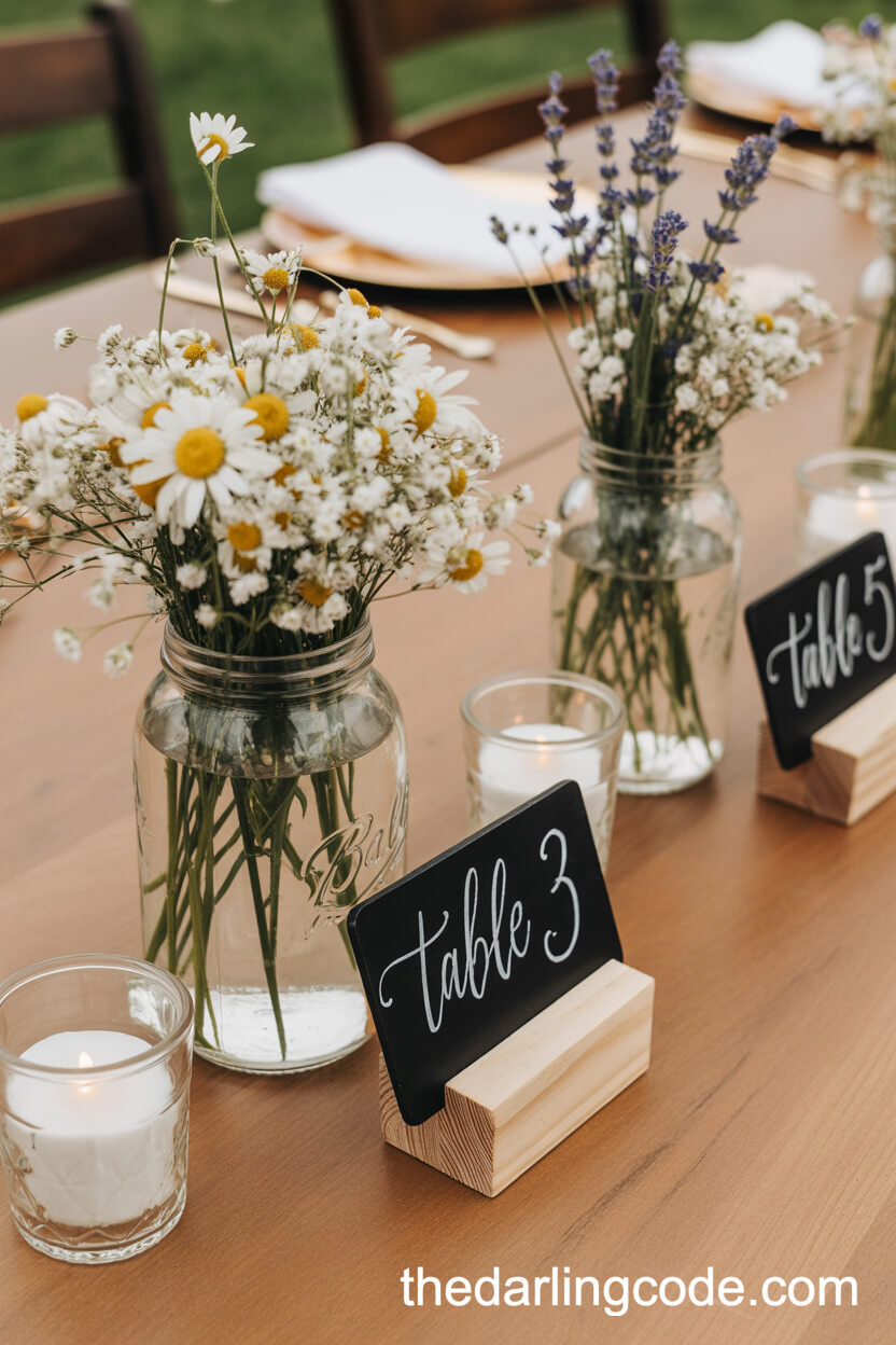 Wildflower Mason Jar Table Decor