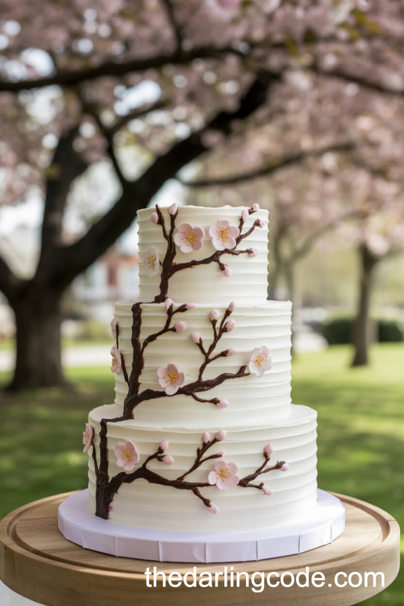 Cherry Blossom Buttercream Cake