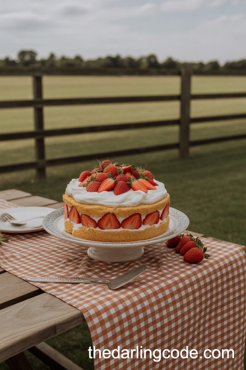 Rustic Strawberry Shortcake Wedding Cake