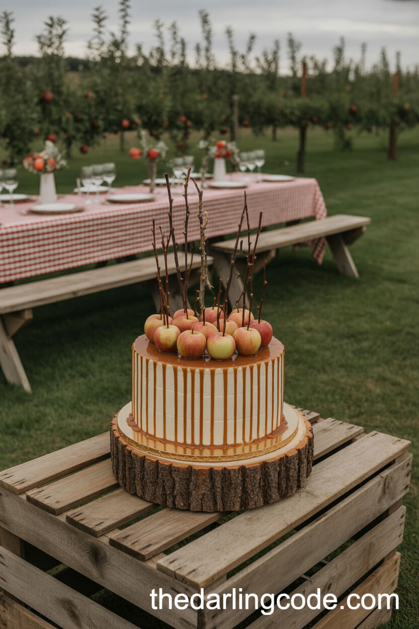 Caramel Cake with Caramel-Dipped Apples