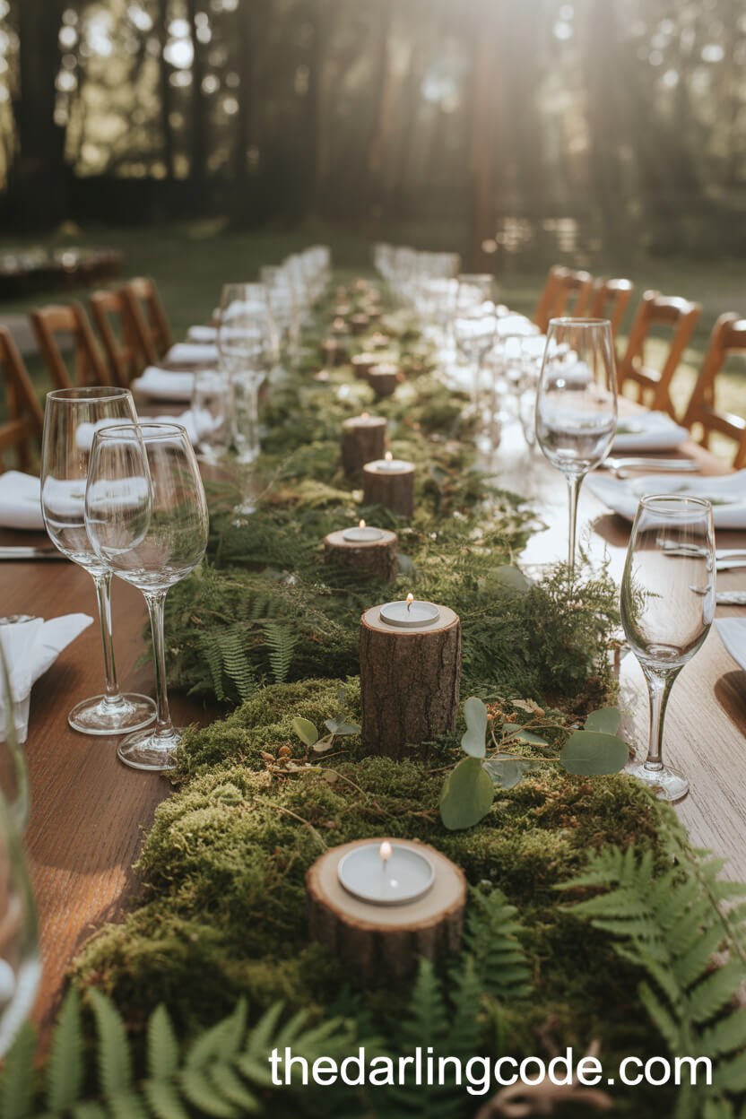 Woodland Moss and Ferns with Tea Lights