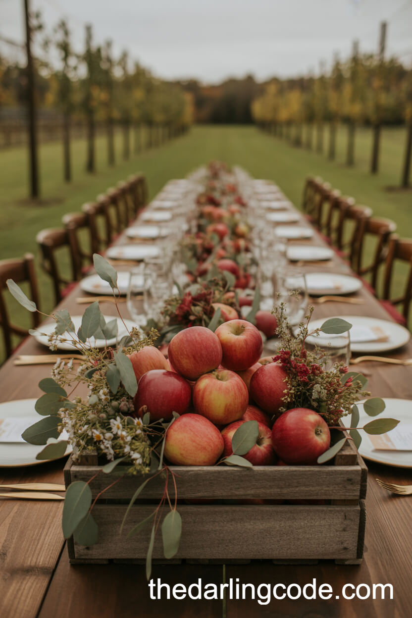 Rustic Crate of Apples and Wildflowers