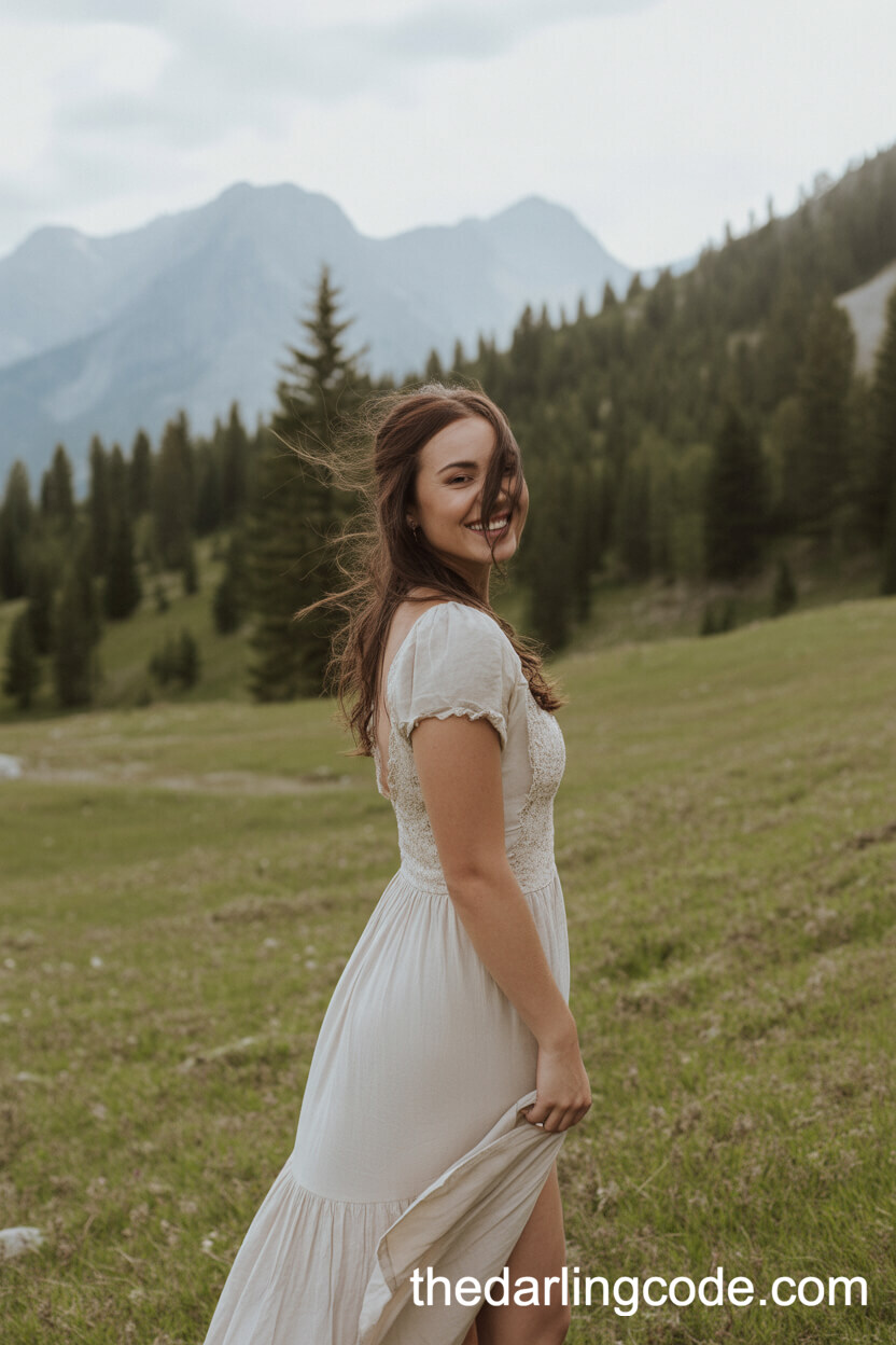 Casual Rustic Wedding Dress For A Mountain Meadow Bride