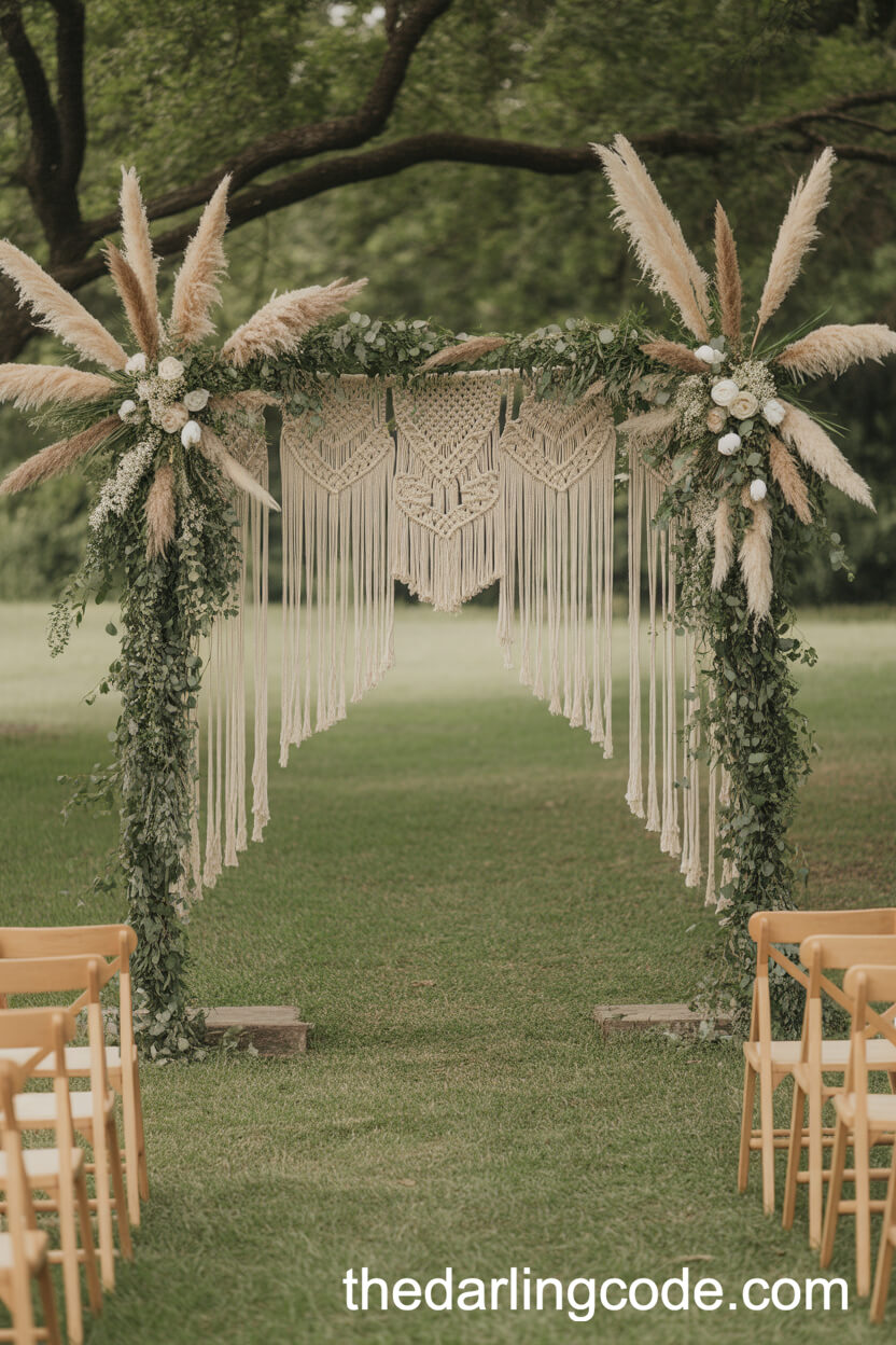 Bohemian Sage Green Ceremony Backdrop