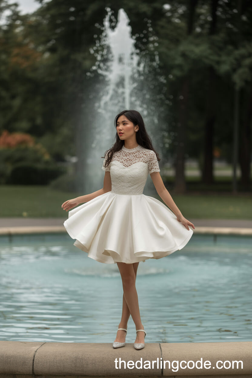 High-Low Hem Short Wedding Dress