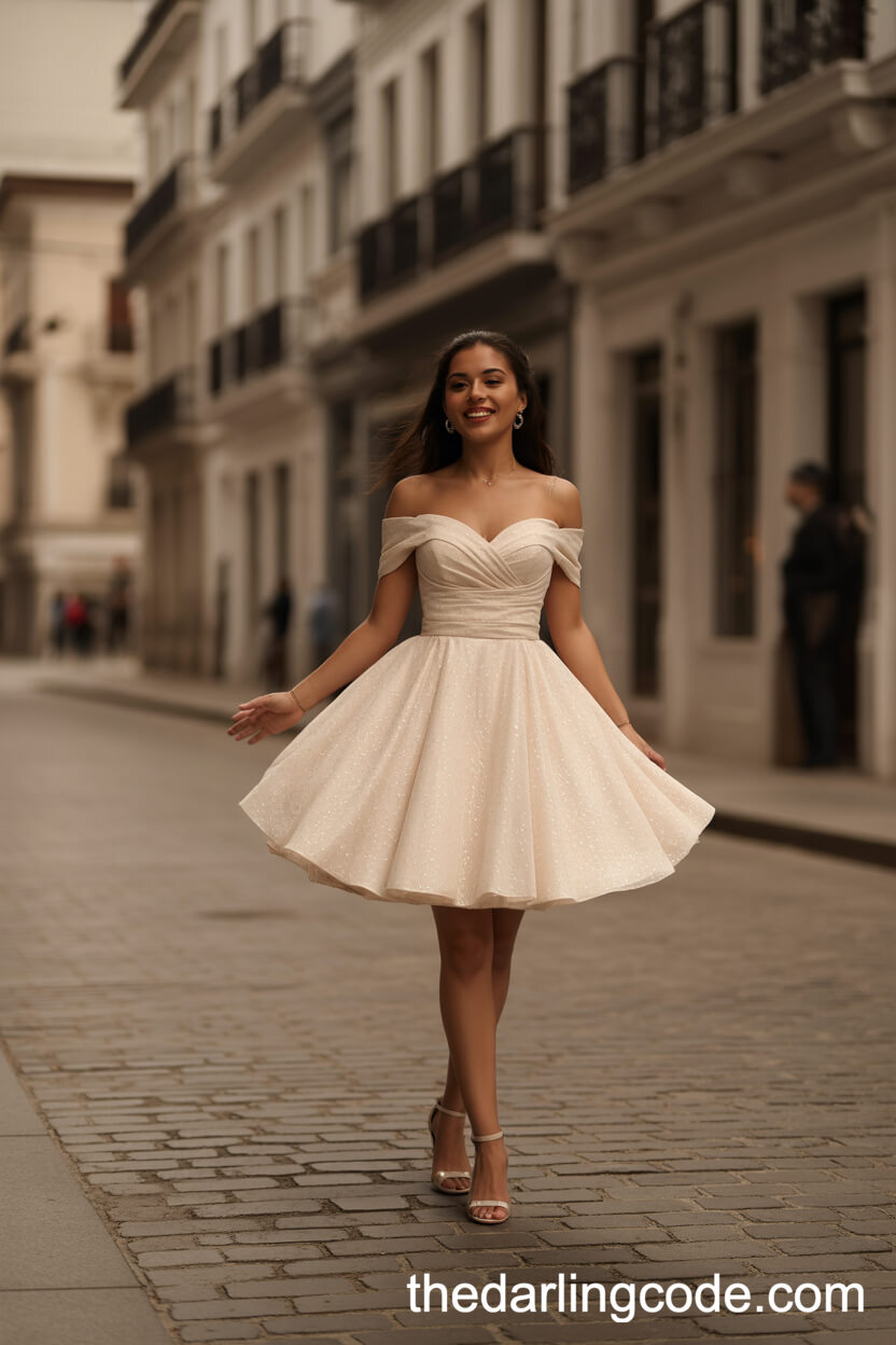 Short Wedding Dress With Sweetheart Neckline And Fitted Bodice