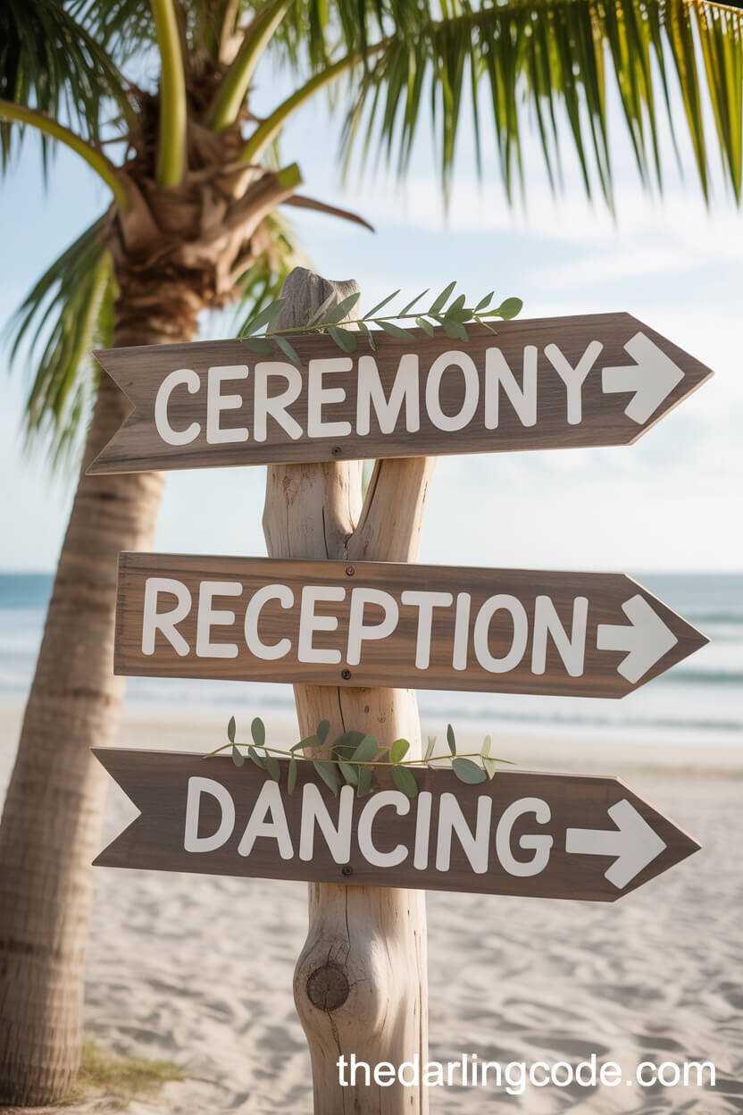 Rustic Driftwood Signpost For Wedding Directions