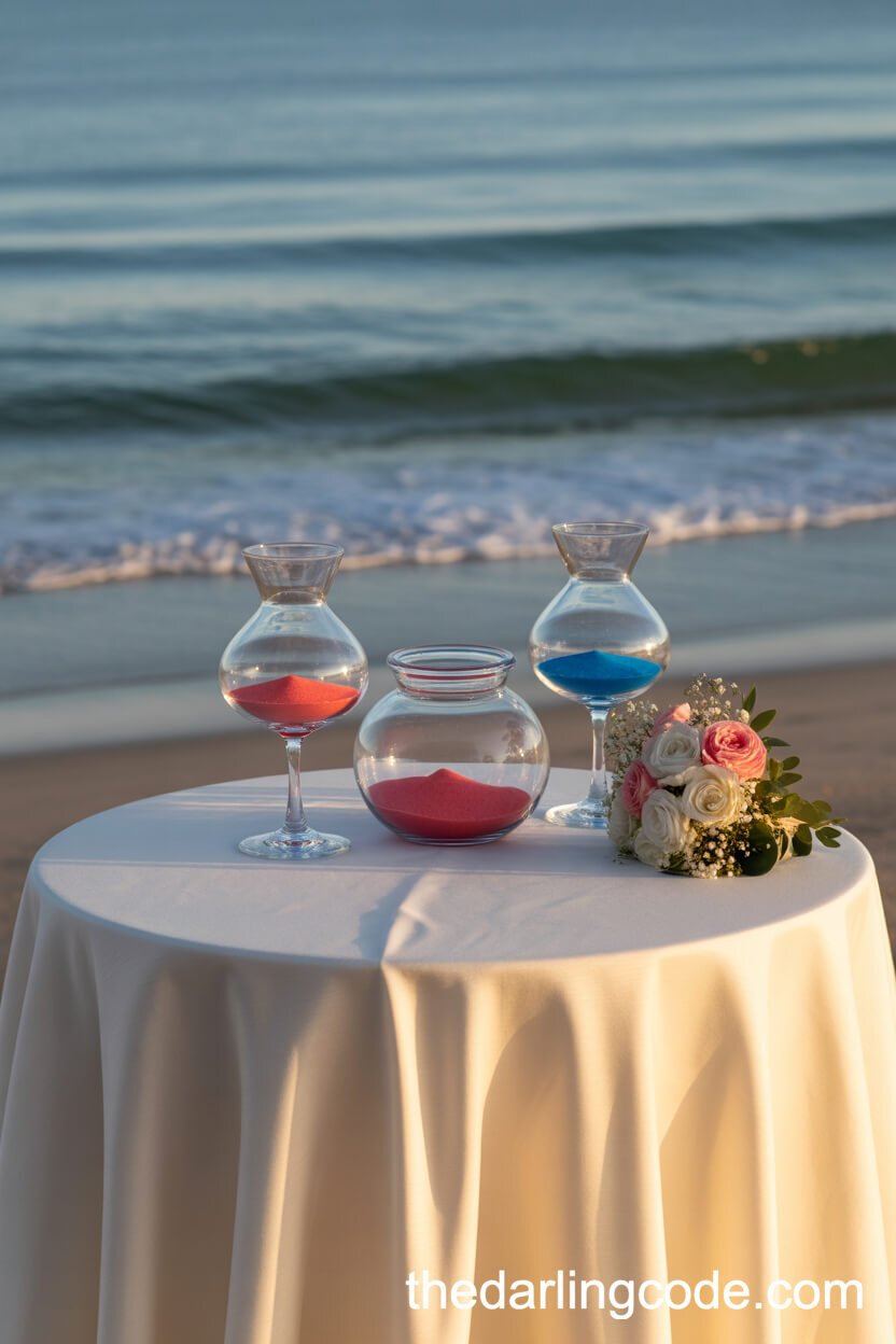 Beach Wedding Sand Ceremony Table Display