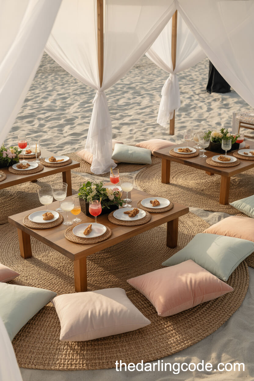 Luxurious Beach Picnic Cocktail Hour