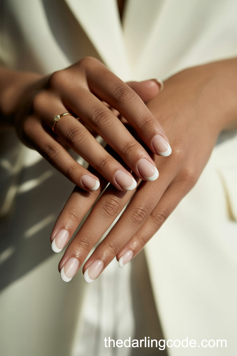 Classic French Almond Nails