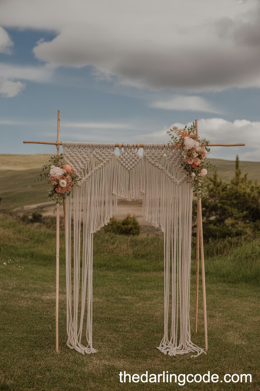 Macramé Draped Arch With Handcrafted Details