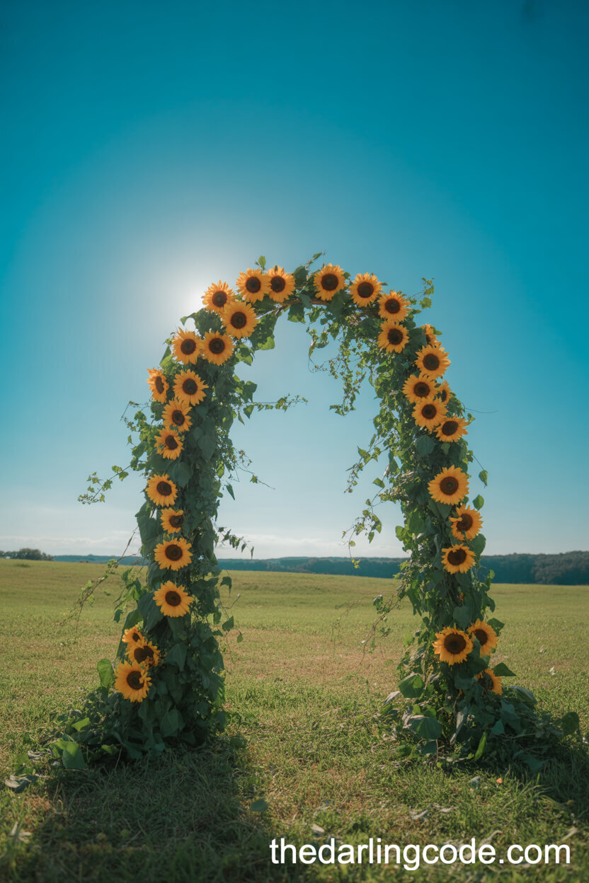 Sunflower And Ivy Summer Field Arch