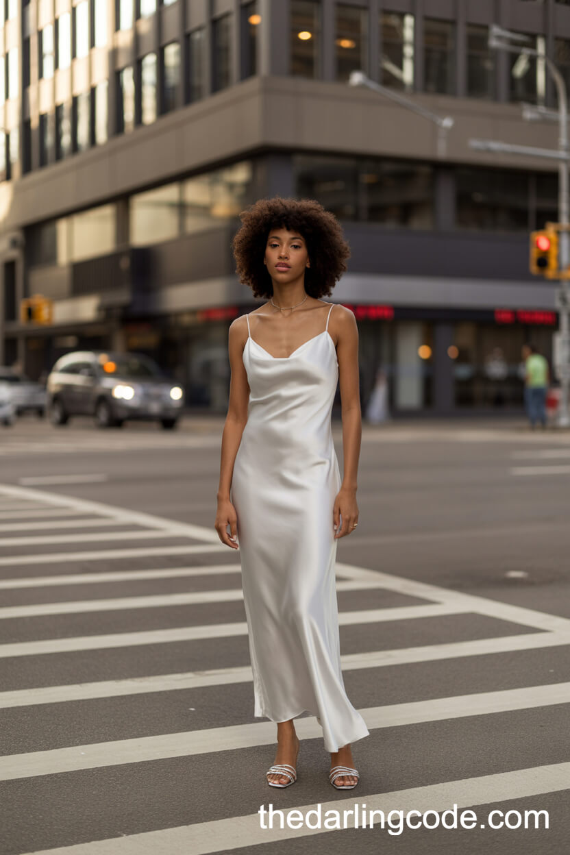 Minimalist Slip Wedding Dress For City Streets
