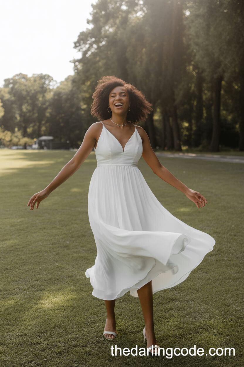 Lightweight Chiffon White Wedding Dress