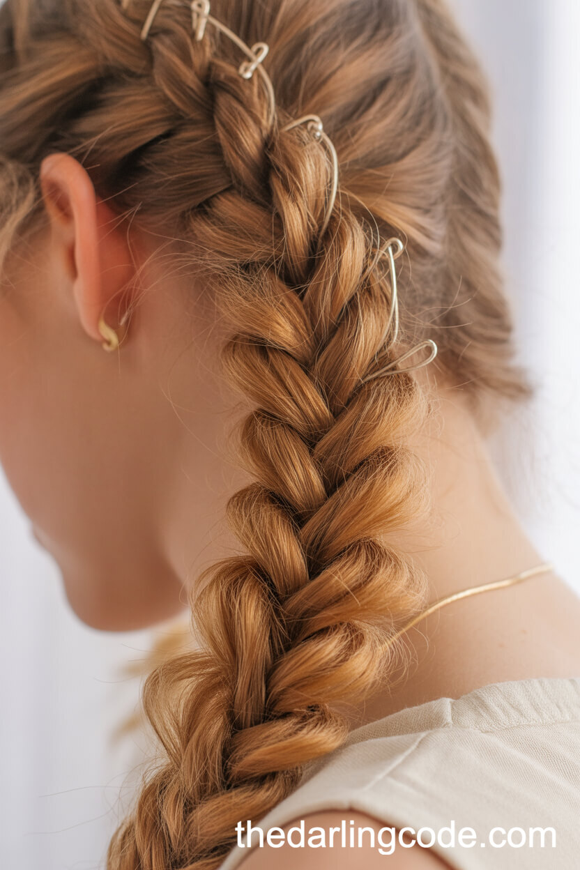 Textured Fishtail Braid With Boho Pins
