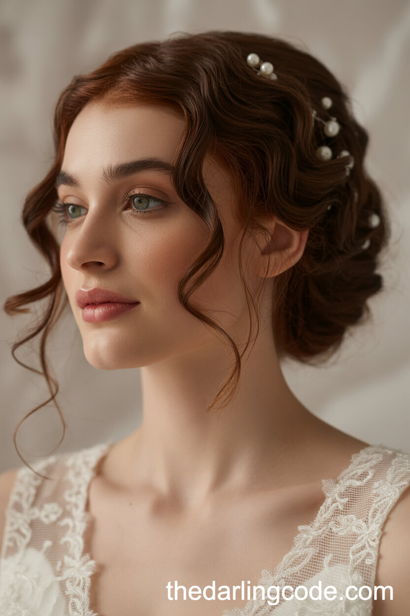 Soft Curls With Subtle Pearl Pins