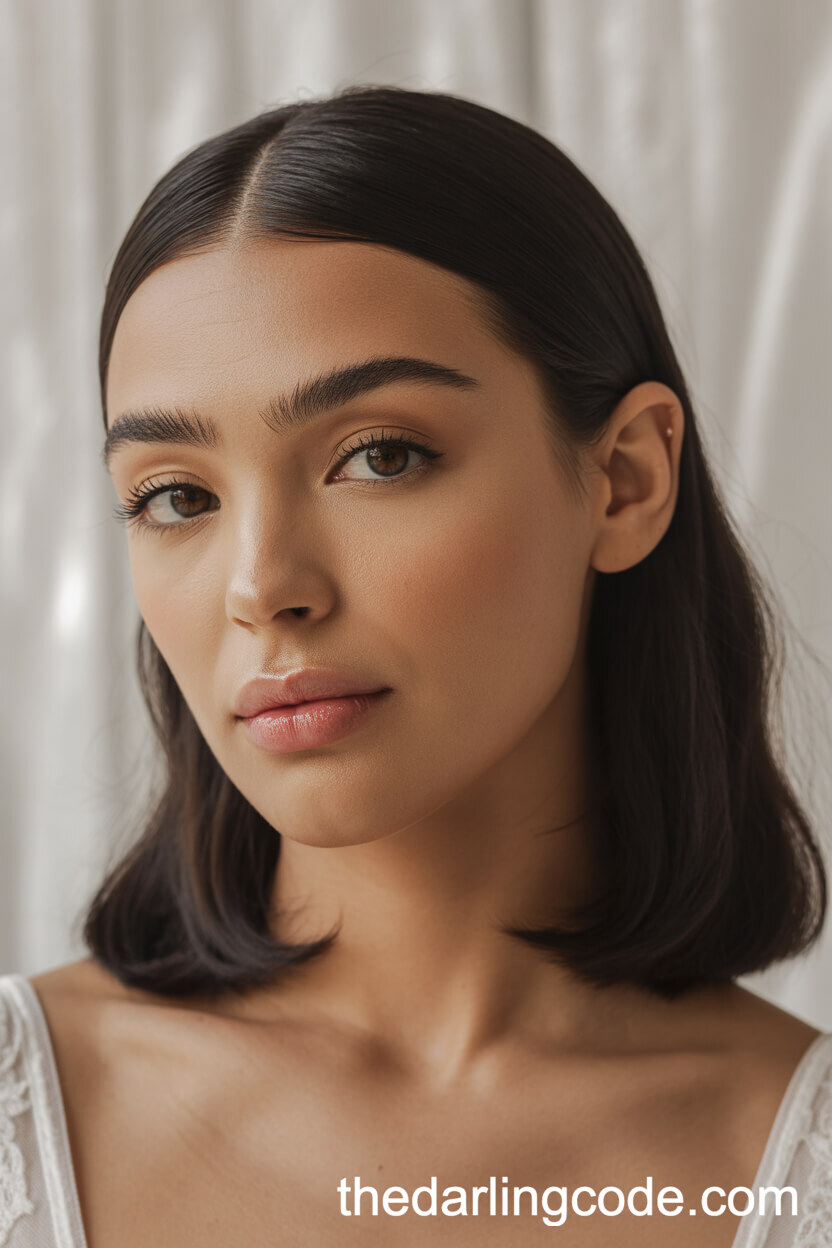 Simple Middle Part Straight Hair