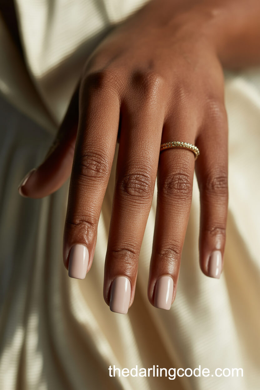 Barely-There Matte Nude Short Square Nails