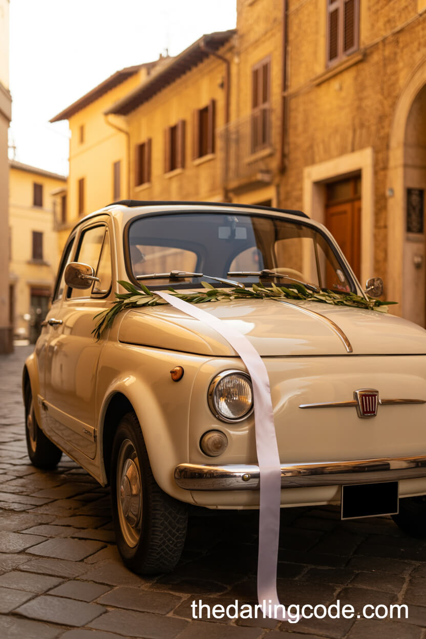 Vintage Fiat 500 Wedding Getaway Car