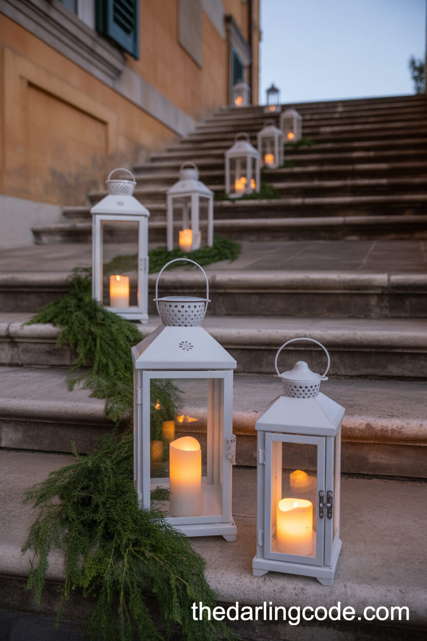 Lantern-Lit Villa Entrance For A Festive Welcome