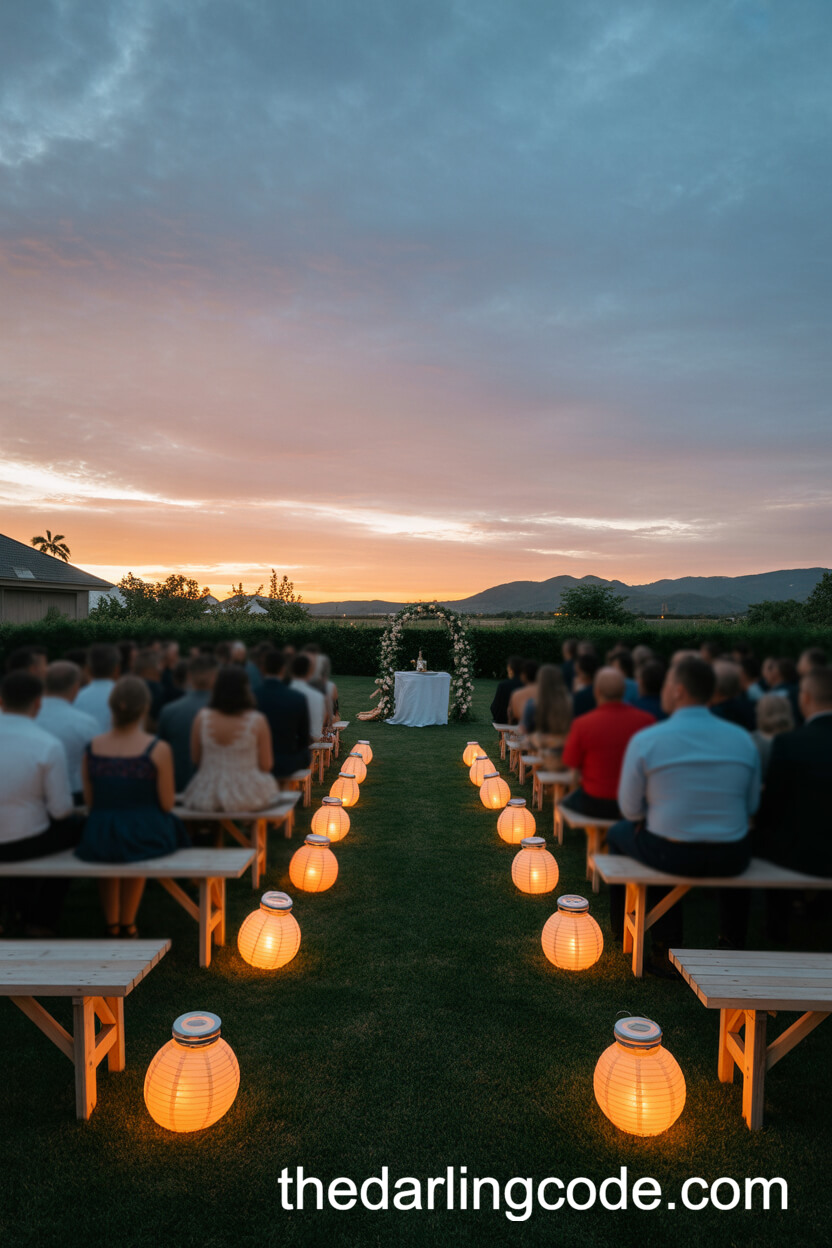 Lantern-Lined Sunset Ceremony