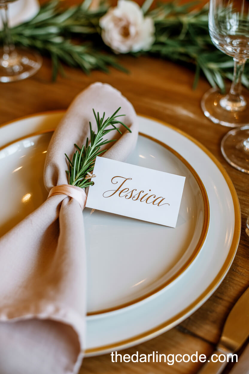 Personalized Calligraphy Place Settings For Guests