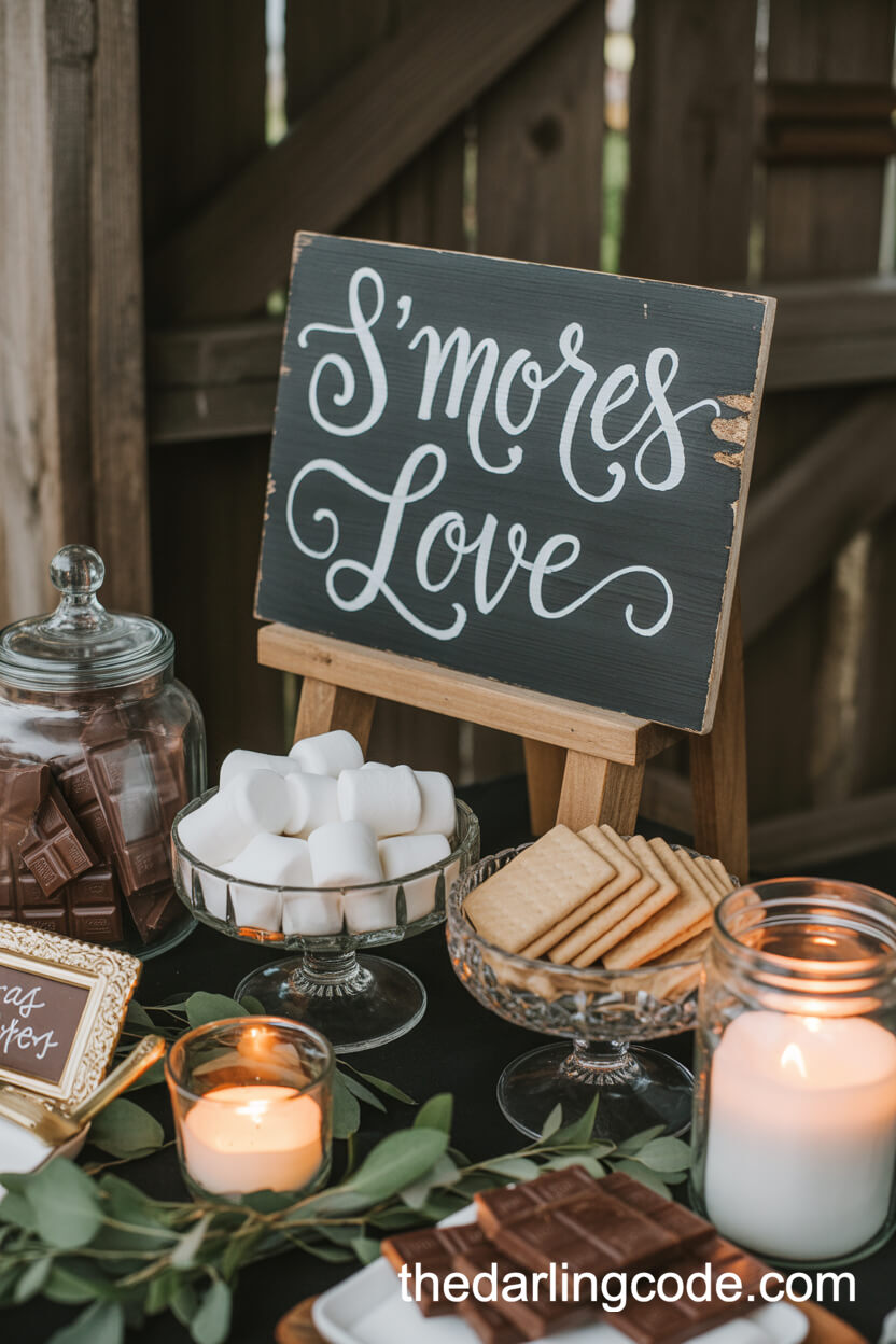 S’mores Station For Wedding Reception Fun