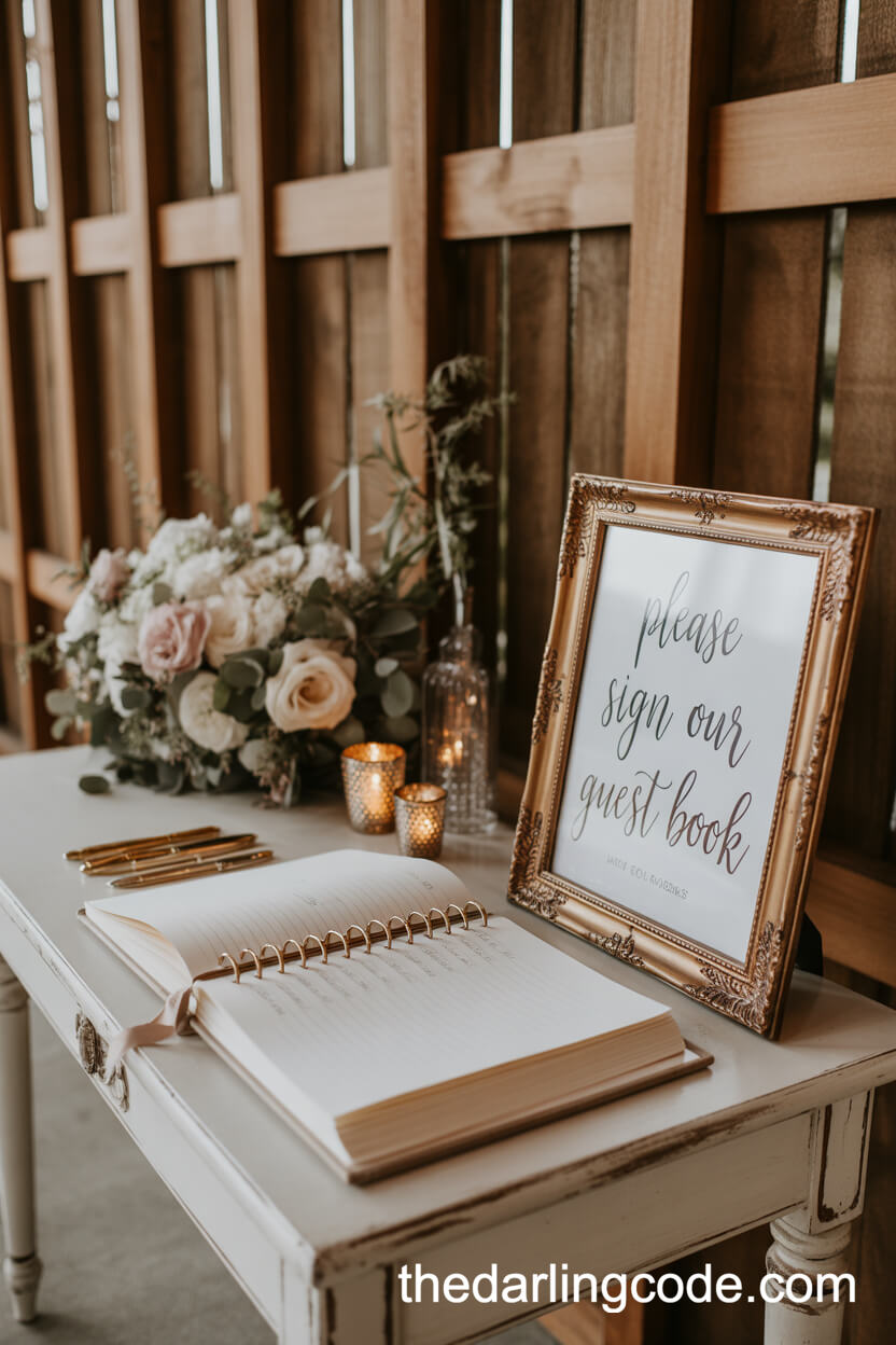 Beautifully Styled Guest Book Station Display
