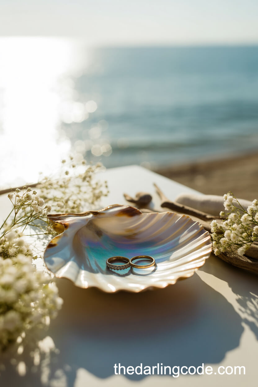 Seashell Ring Holder For Coastal Ceremonies