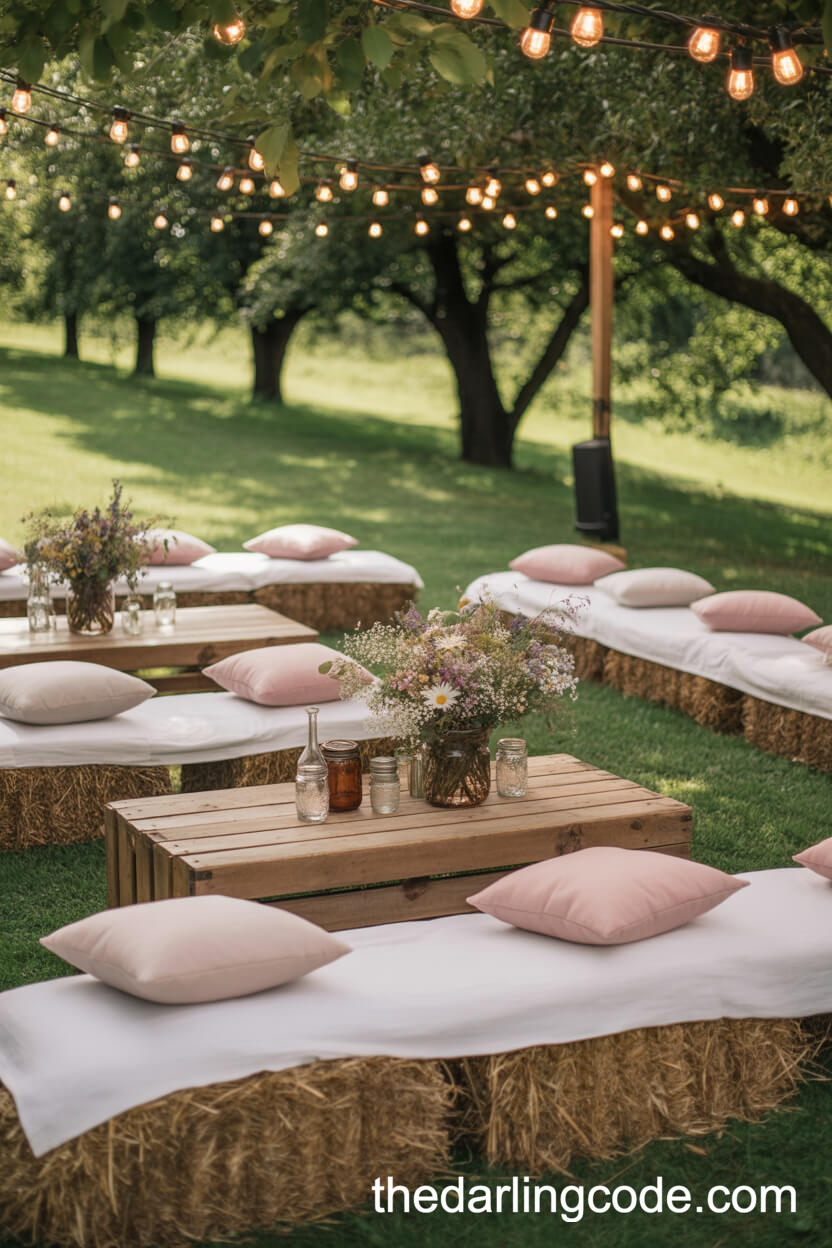 Chic Hay Bale Lounge with Wildflower Touches