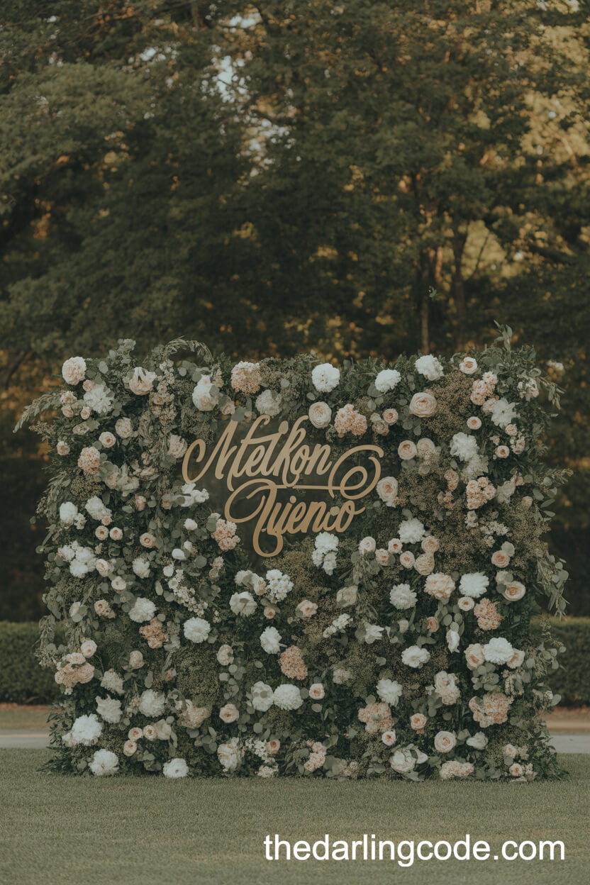 Floral Wall Photo Backdrop for Outdoor Weddings