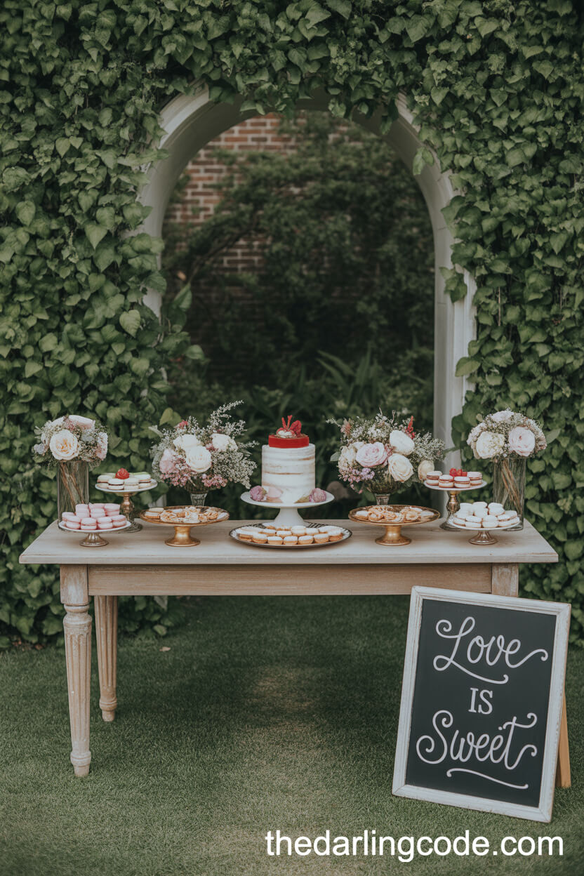 Secret Garden Dessert Table Engagement