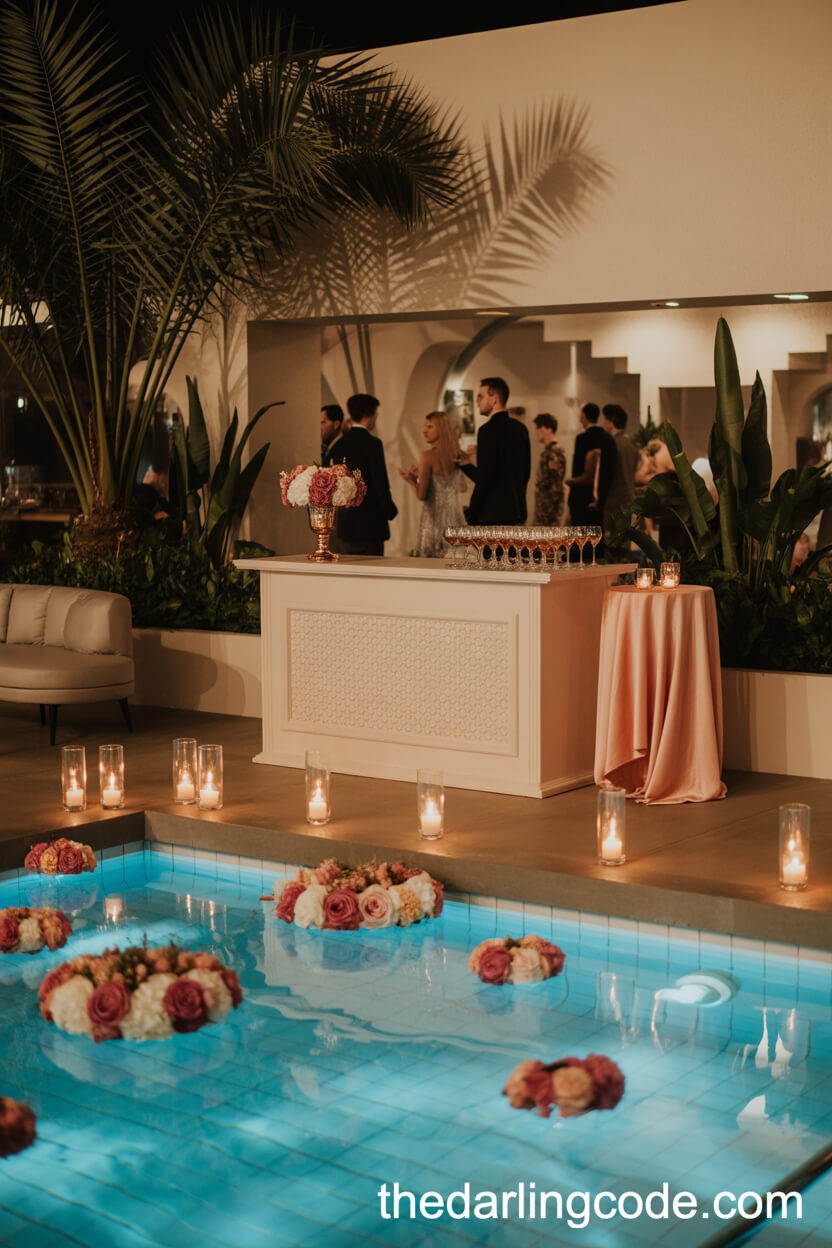 Luxurious Poolside Cocktail Engagement Party