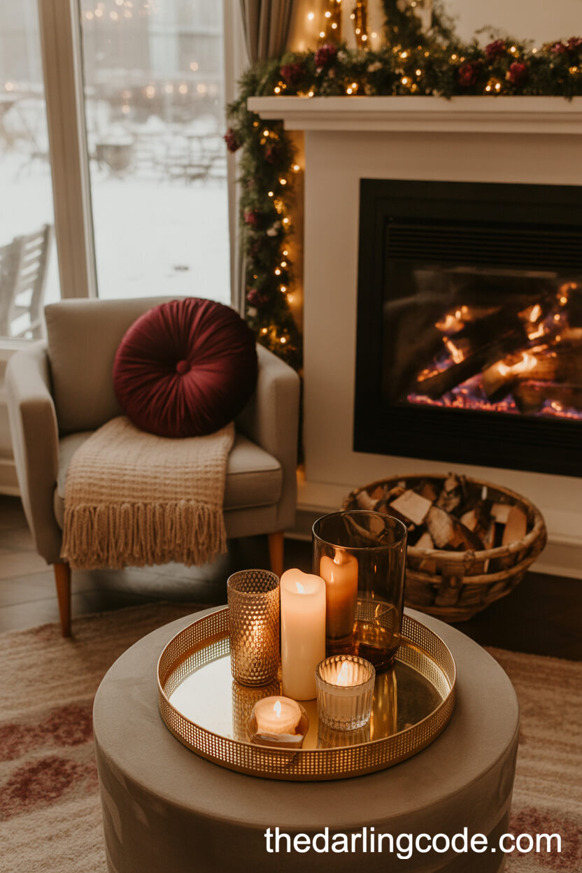Cozy Fireside Indoor Engagement Gathering