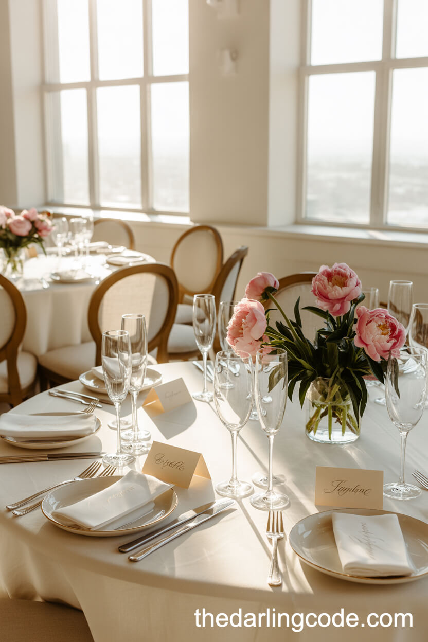 Bright And Airy Engagement Brunch Setting
