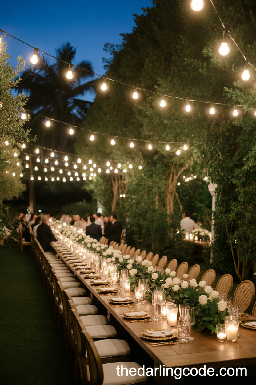 Romantic Candlelit Garden Dinner Party
