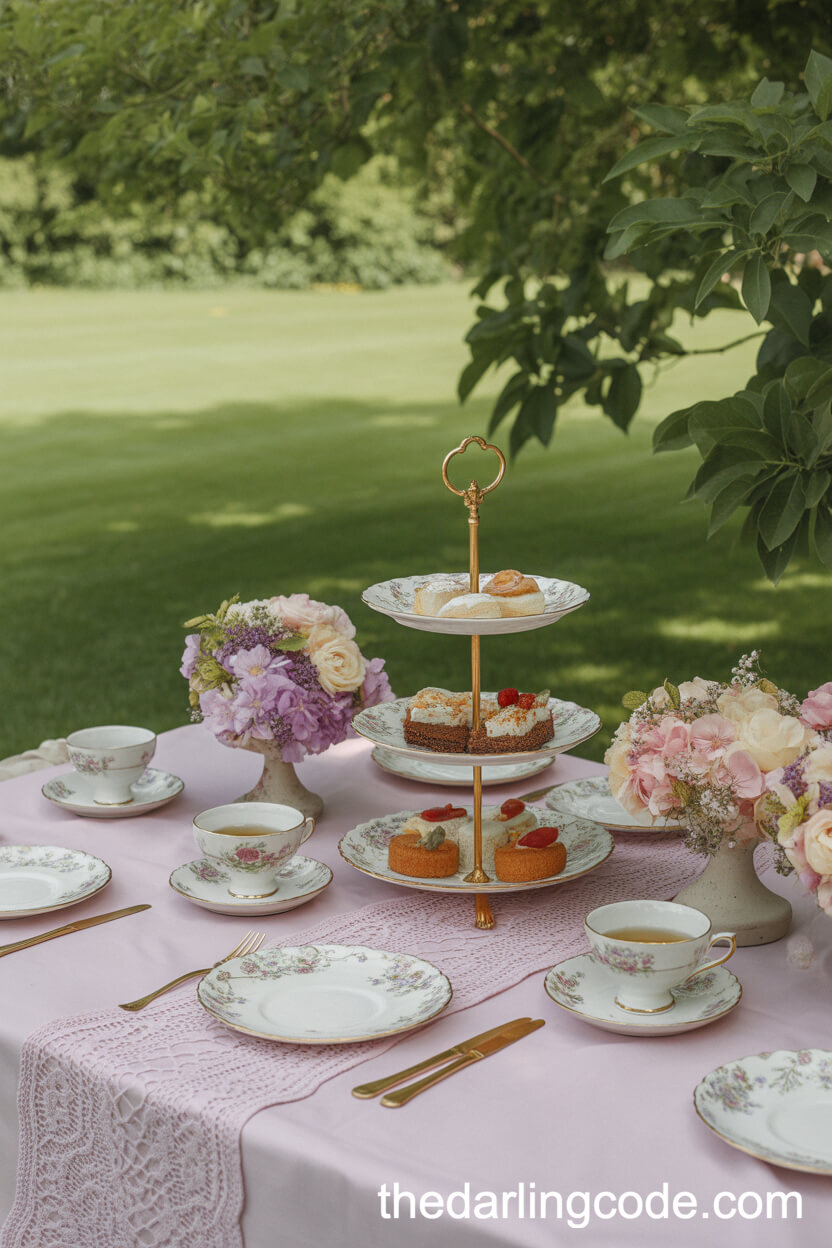 Whimsical Outdoor Engagement Tea Party