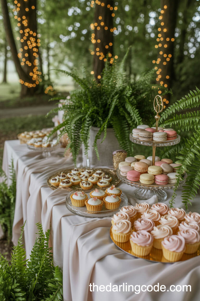 Lush Dessert Table With Forest-Inspired Treats