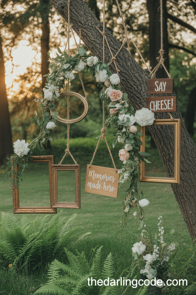 Whimsical Forest Photo Booth With Vintage Frames