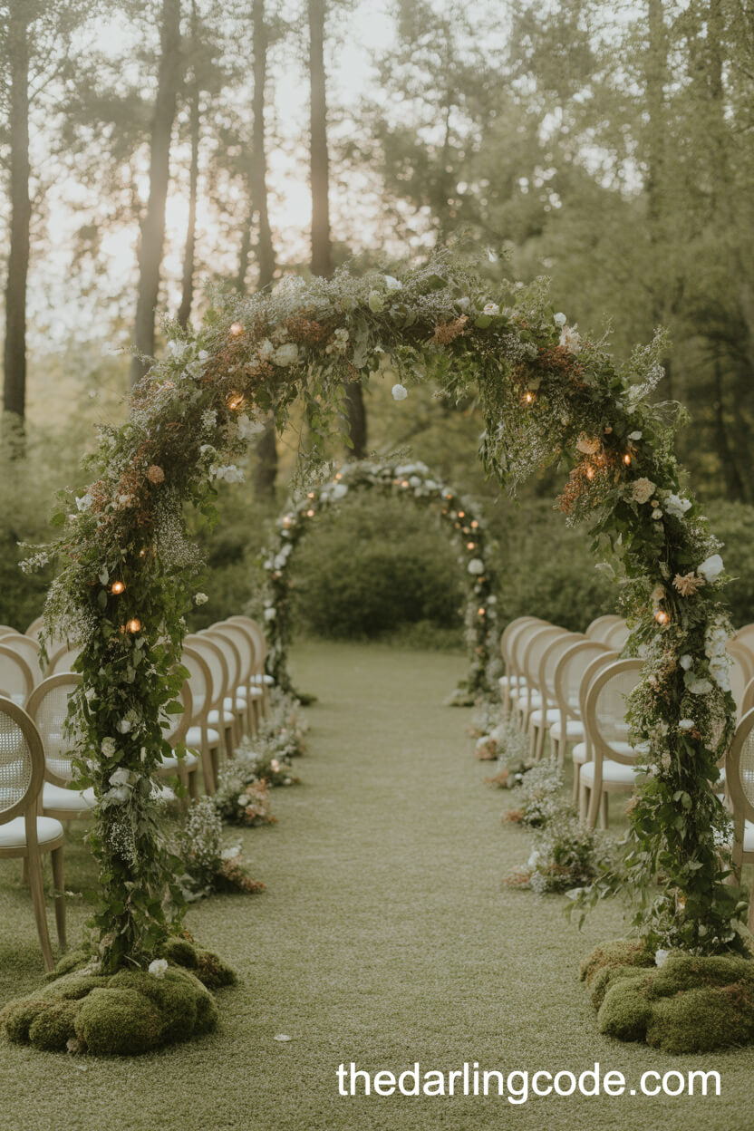 Romantic Woodland Ceremony With A Grand Floral Arch