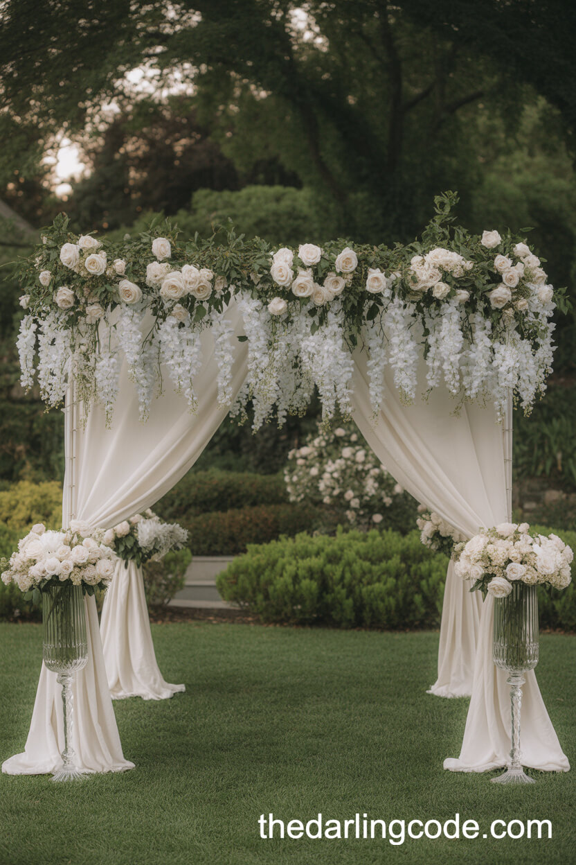 Lush Garden Chuppah For Outdoor Jewish Wedding