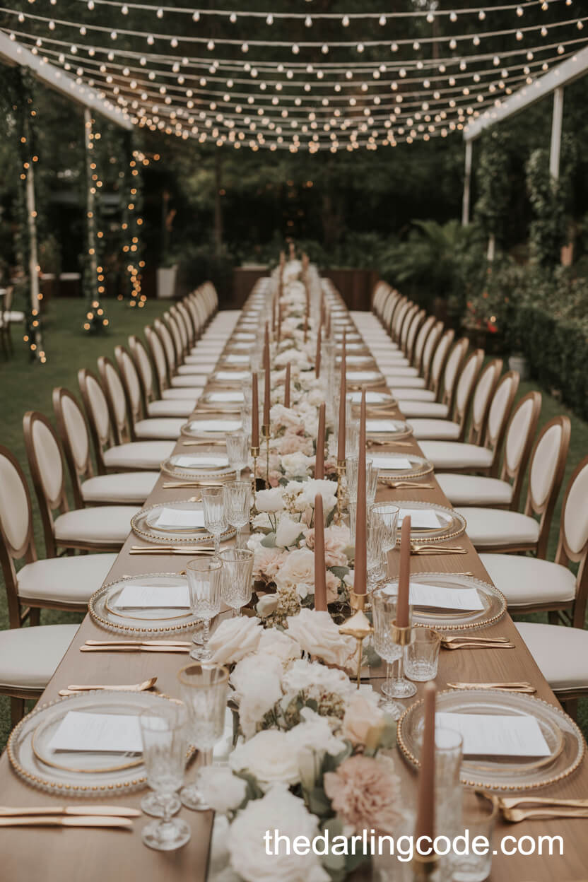 Elegant Outdoor Banquet Under String Lights