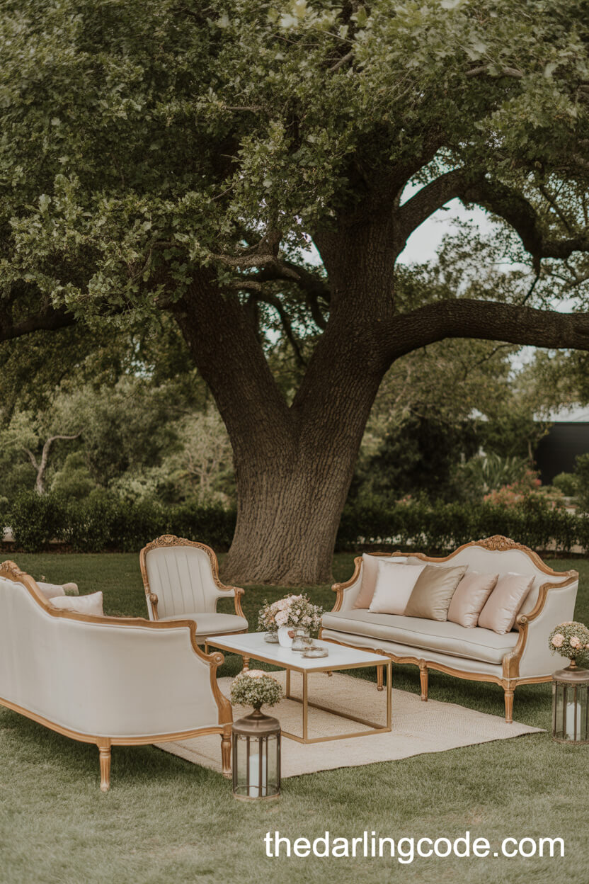 Cozy Outdoor Lounge For Garden Wedding Guests