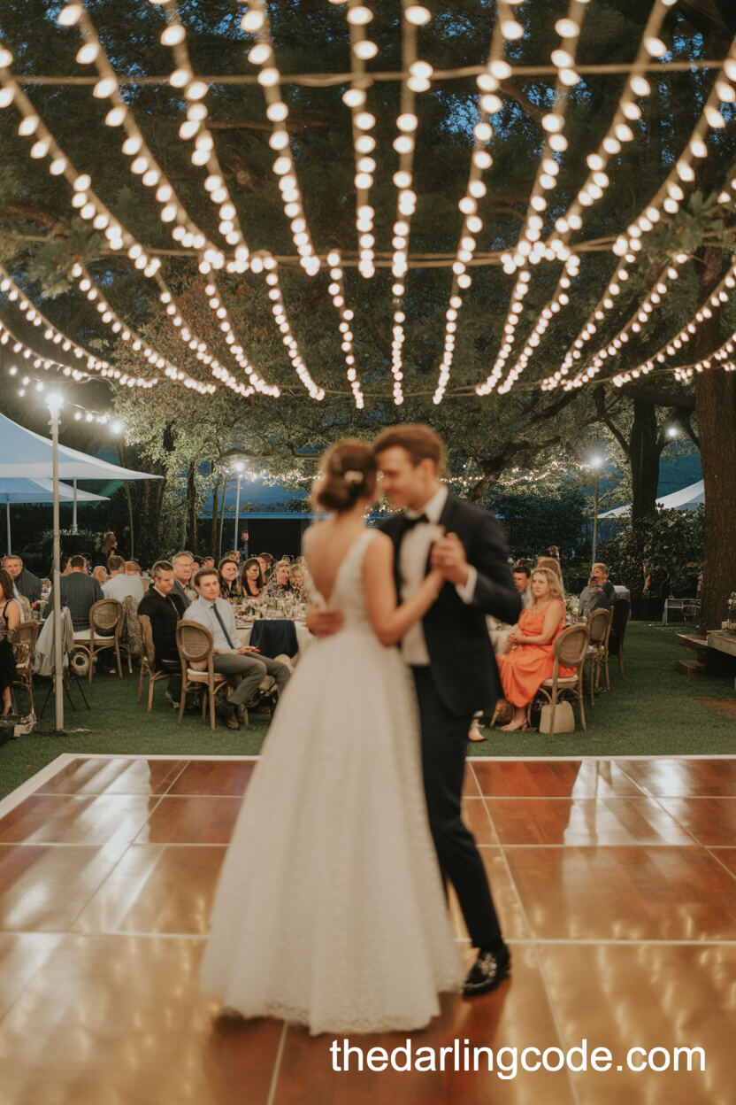 Garden Dance Floor Beneath Twinkling Fairy Lights