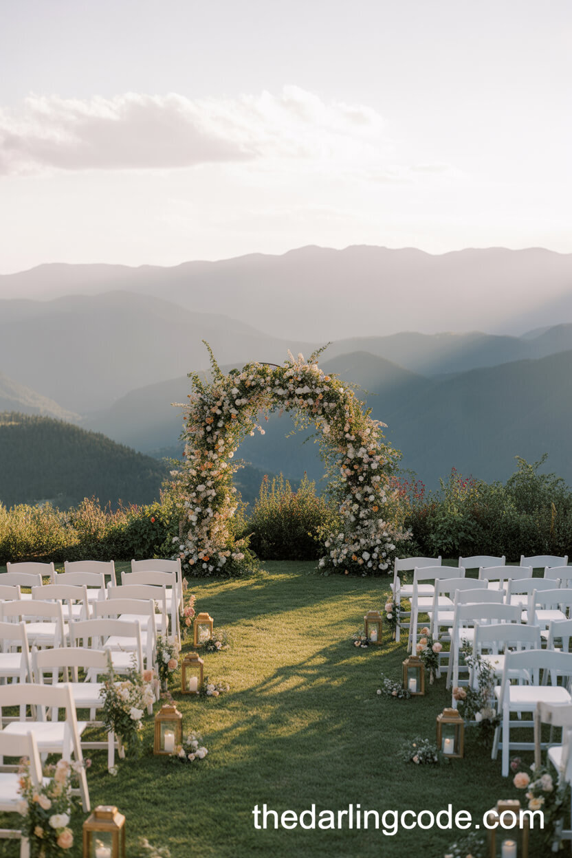 A Sunset Ceremony With A Mountain View