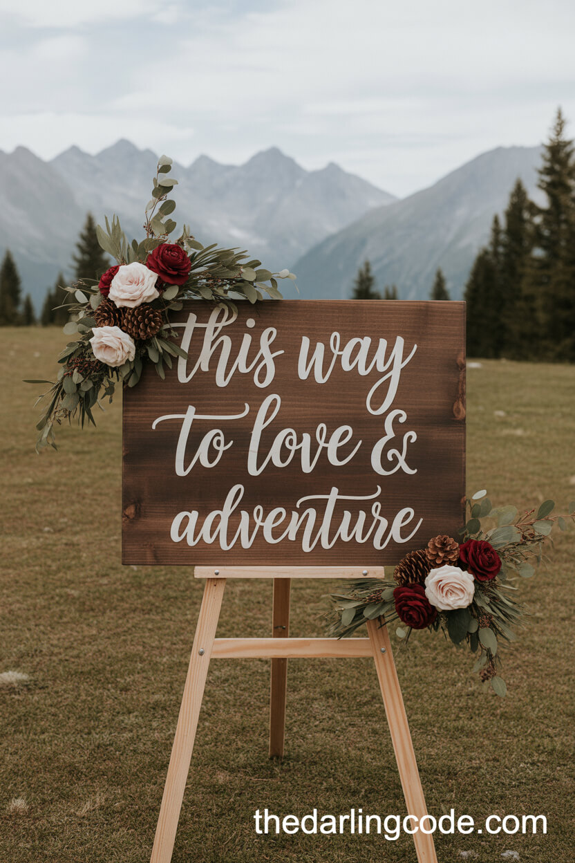 A Whimsical Wedding Sign Pointing The Way