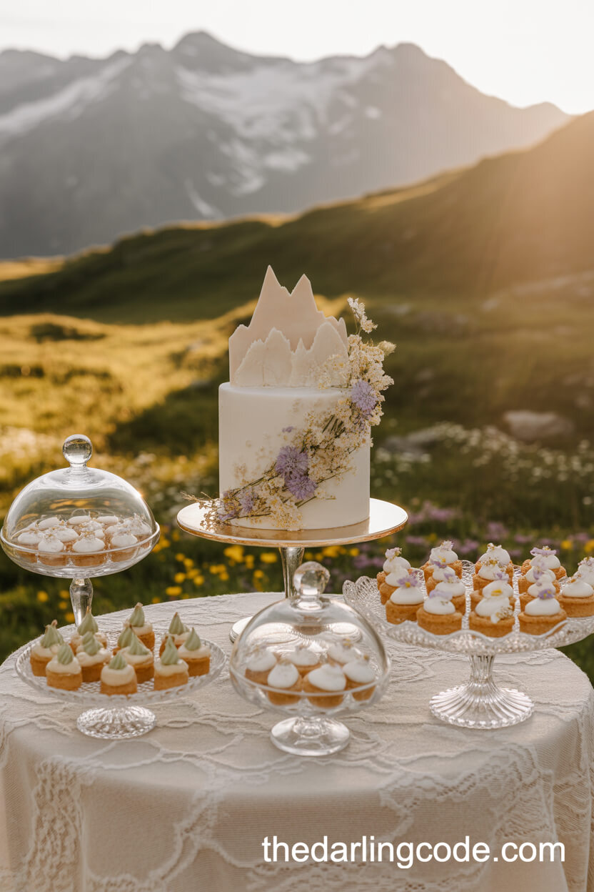 A Luxurious Dessert Table In A Meadow